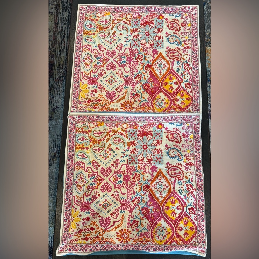 Lauren Ralph Lauren Boho Patchwork Paisley Bohemian Pillow Cover, 24” Square - Picture 14 of 14